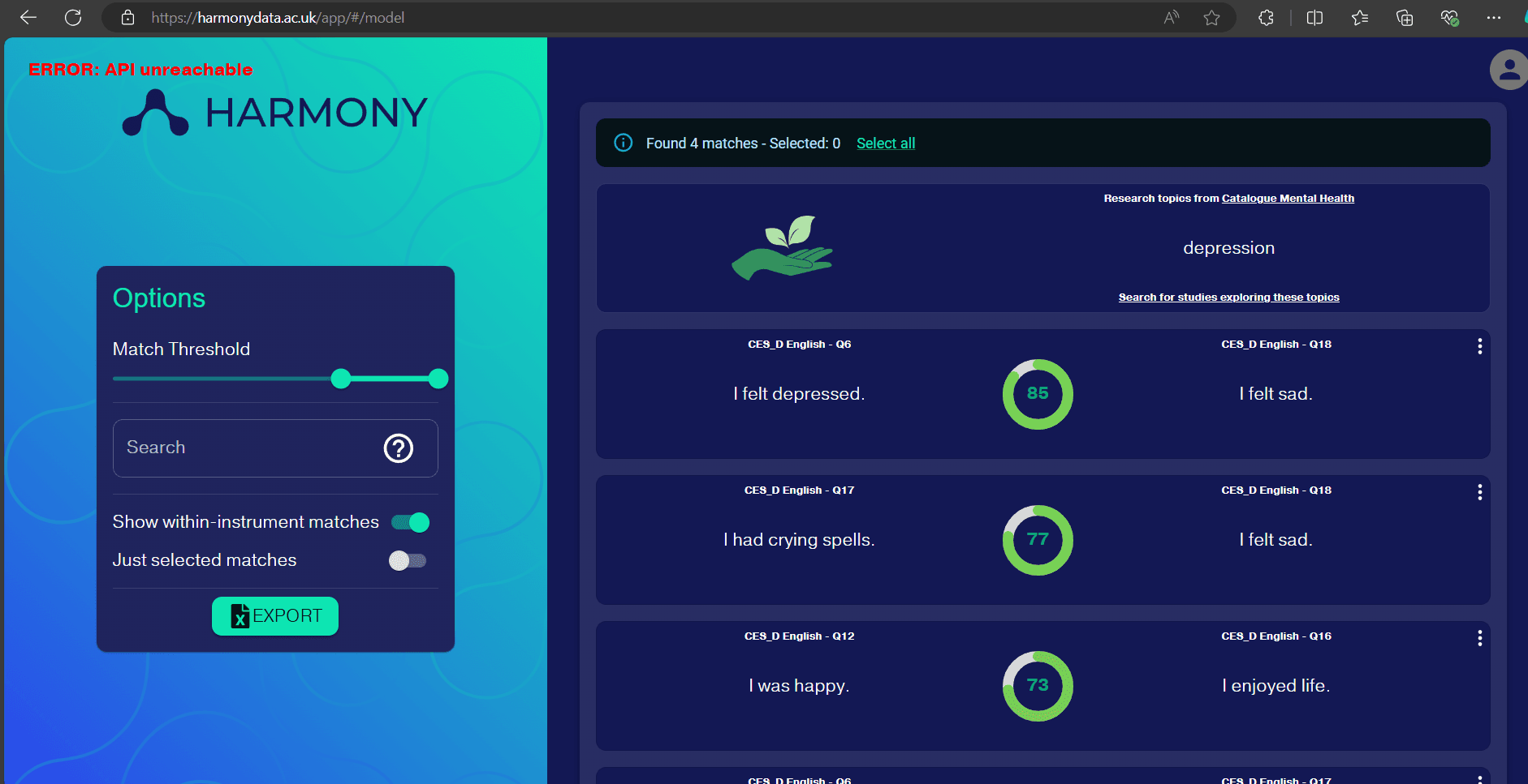 Harmony- Extracting Questionnaire